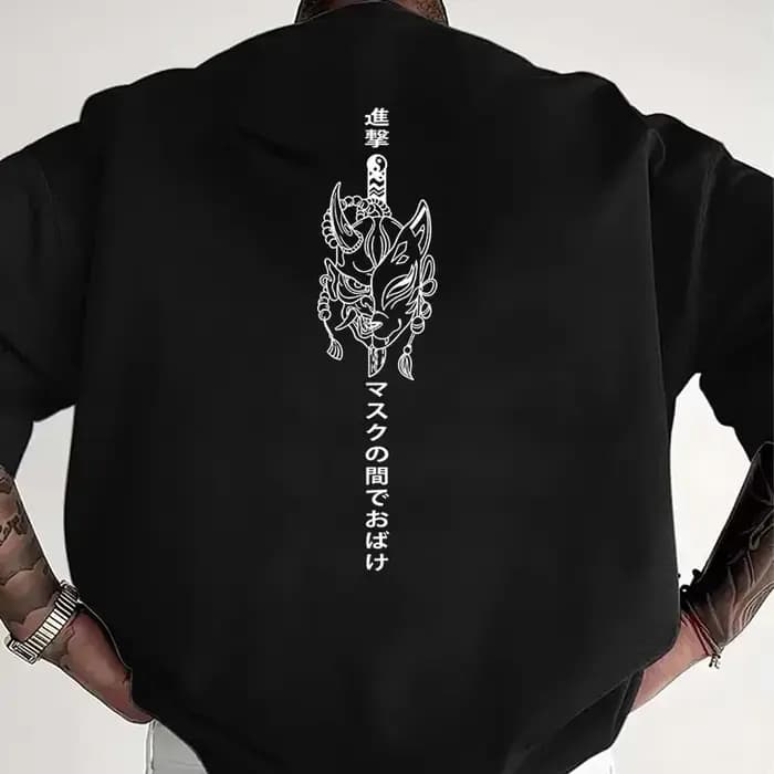 Vêtements pour hommes, t-shirts imprimés de style japonais