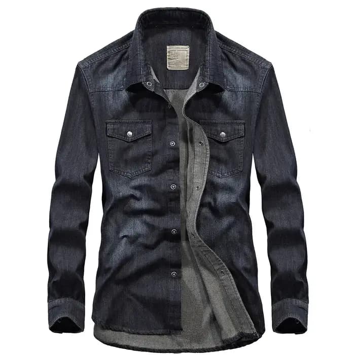 2026Men Denim Jean chemise à manches longues 100% coton de haute qualité beau Hombre décontracté