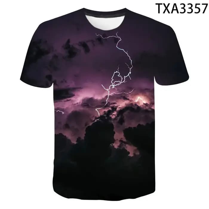 Mode été Thunderbolt T-shirt hommes femmes enfants foudre Flash impression 3D