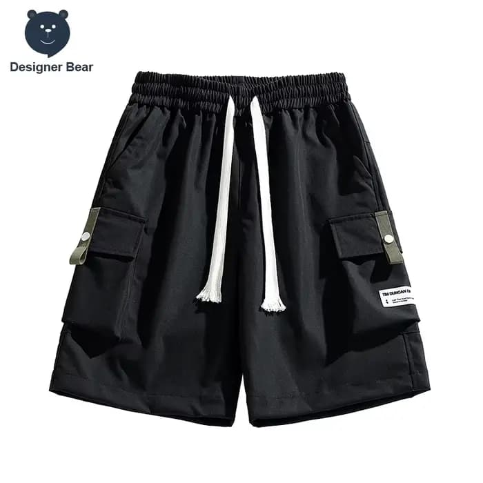 Shorts Cargo Homme d'Été Décontractés Multi-Poches avec Cordon de Serrage Style Streetwear Sportif Longueur Genou Bermuda