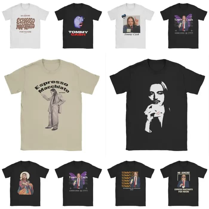 Tommy Cash Espresso Macchiato illustration art graphique Eurovisions T-Shirts hommes