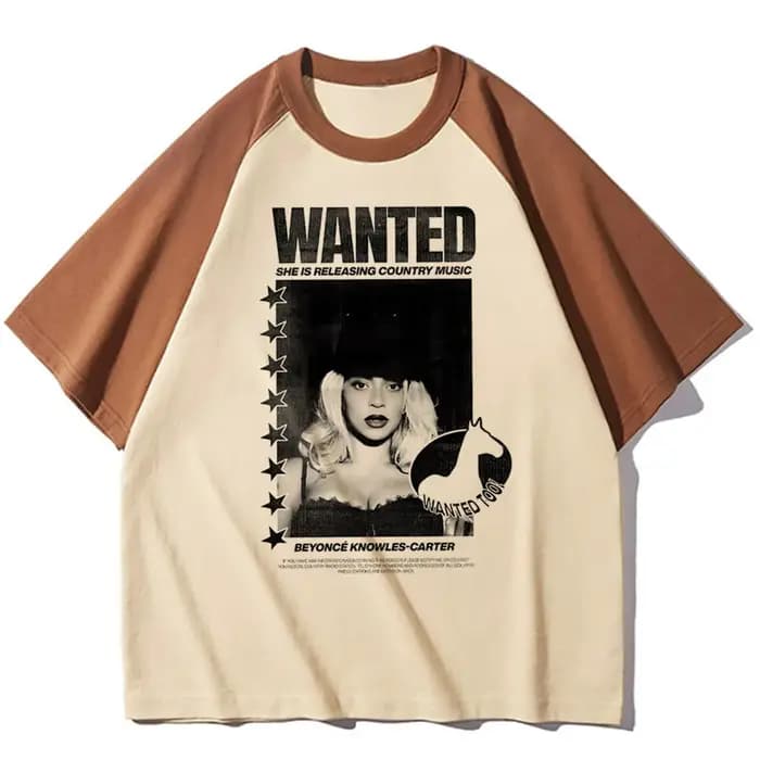 Beyonce Cowboy Carter t-shirt femme hip hop années 2000 harajuku confortable respirant coréen vêtements numérique classique