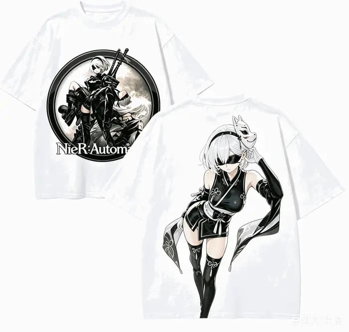 T-shirt Nier Automata pour amoureux de l'anime, en coton Harajuku, nouveau modèle, mode rétro, surdi