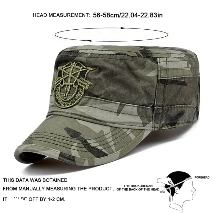 Casquette militaire unisexe camouflage brodée