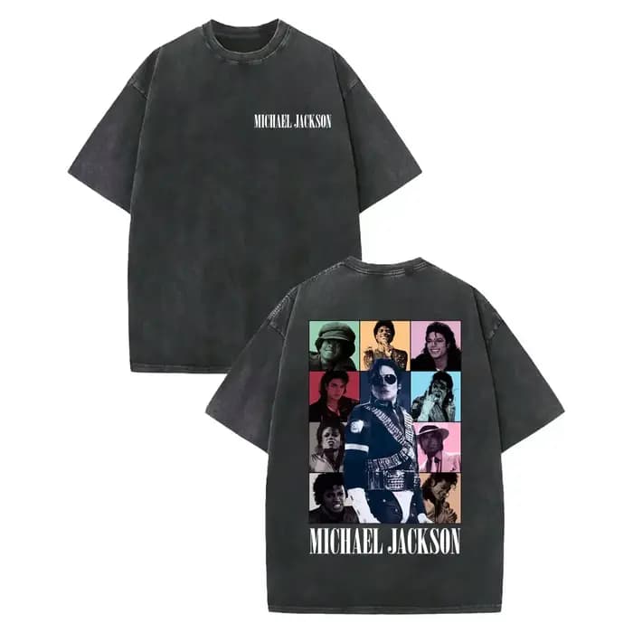 Vintage lavé Michael Jackson graphique T-shirts hommes femmes Harajuku Rock vêtements T-shirts mode