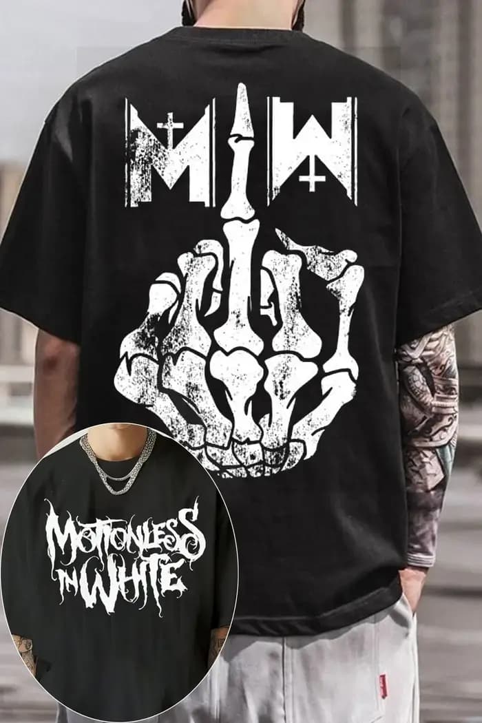 Nouveau T-shirt graphique Motionless in White 2026 pour homme et femme, en coton, décontracté, à man