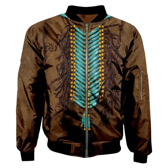 Blouson aviateur noir indien 3D pour hommes et femmes