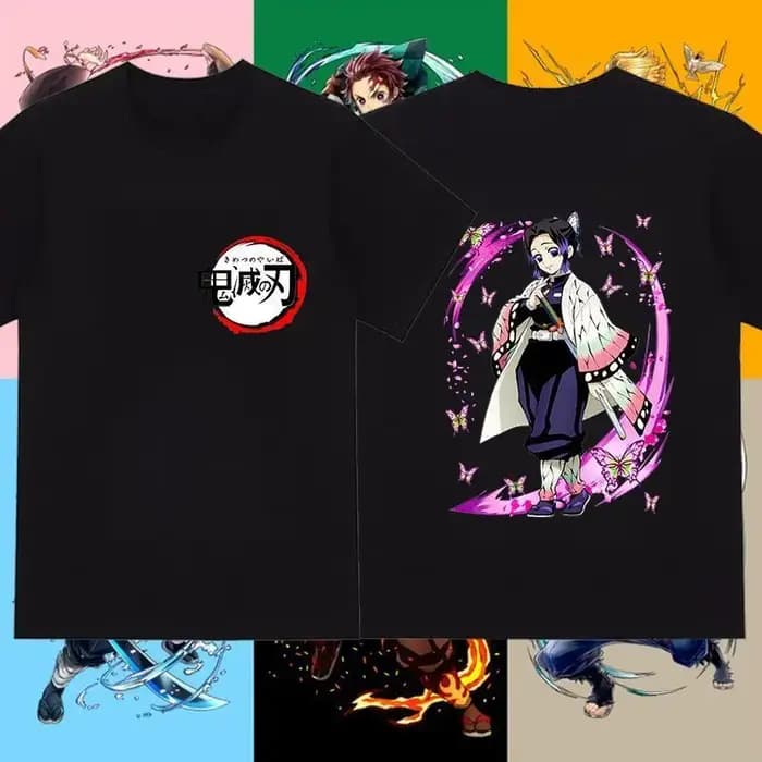 Inosuke Hashibira unisexe pur coton T-shirt 2026 été Anime Double face imprimé ample décontracté Parent-enfant haut à manches courtes