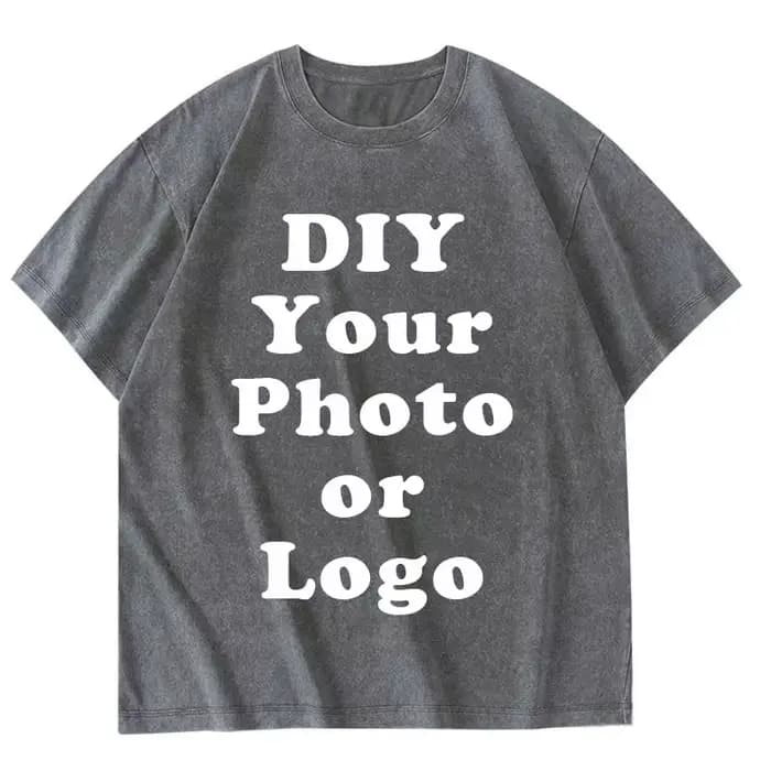 Bricolage votre Photo ou Logo personnalisé imprimé T-shirt 100% coton lavé