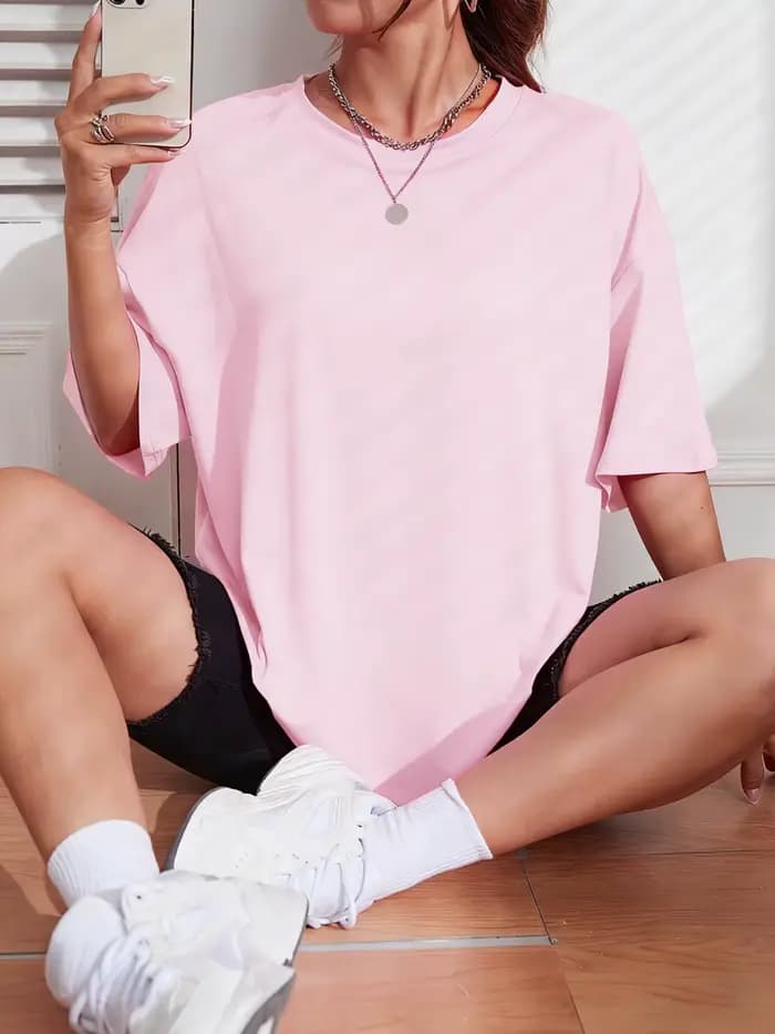 T-shirt unisexe décontracté à manches courtes en coton 100% pour femme