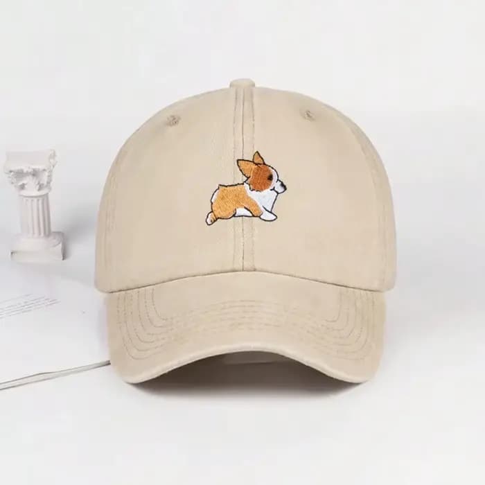 Casquette de baseball brodée corgi pour hommes et femmes