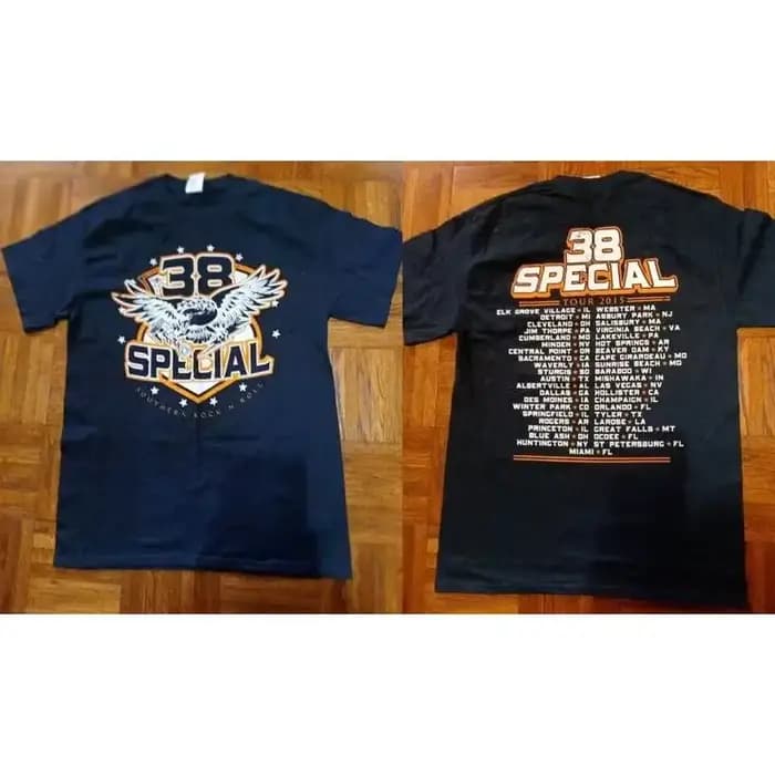 T-shirt 38 Special, dates de tournée 2015, noir double face, toutes tailles O