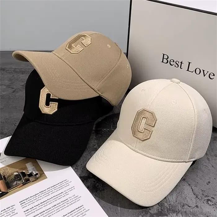 1 Casquette de baseball brodée lettre C pour homme