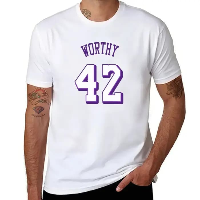 T-shirt James Worthy, décontracté, à la mode, imprimé