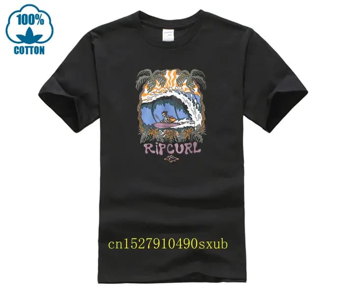 Rip chemise curl hommes 100% coton à manches courtes t-shirts offre spéciale décontracté col rond ample été t-shirt