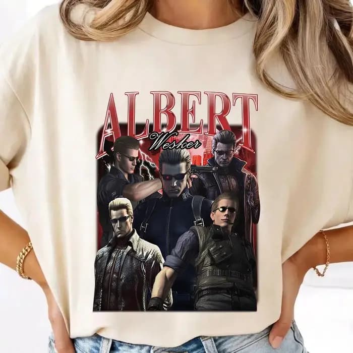 T-shirt de jeu vidéo Albert Wesker Residence Evil, T-shirt de jeu vidéo