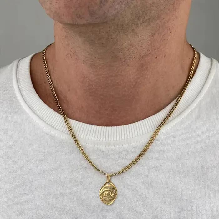 Collier maléfique Hip Hop Eyes - Bijoux pendentif oeil du diable pour hommes et femmes | Cadeau religieux en acier