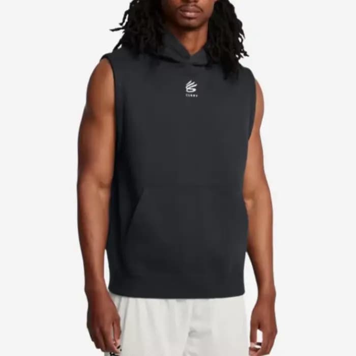 Under Armour UA Débardeur à capuche sans manches doublé en polaire pour homme