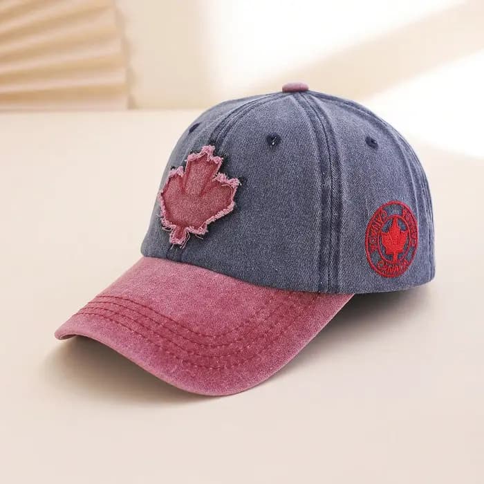 Casquette de baseball brodée multicolore avec feuille d'érable