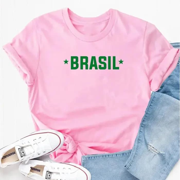 T-shirt à manches courtes en coton pour hommes et femmes, T-shirt brésilien, T-shirt imprimé lettre, s'il vous plaît, portugais, vêtements esthétiques Y