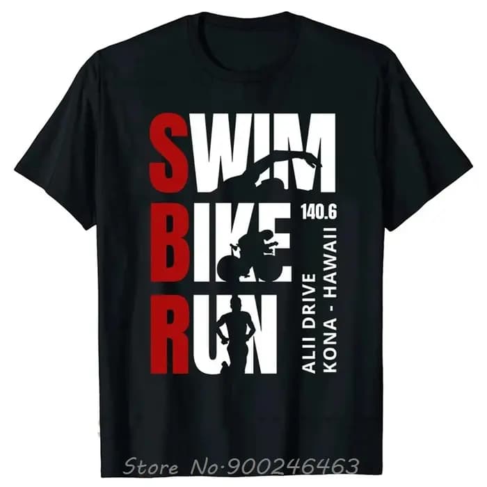 Nouveauté natation vélo course Triathlon T-shirt graphique coton Streetwear à manches courtes cadeaux d'anniversaire