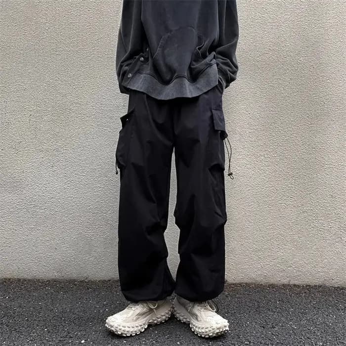 Pantalon cargo vintage pour homme avec cordon de serrage, plusieurs grandes poches, coupe ample, jam
