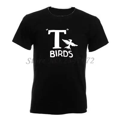 T-shirt Grease John Travolta Olivia Newton John, T Birds Ringer