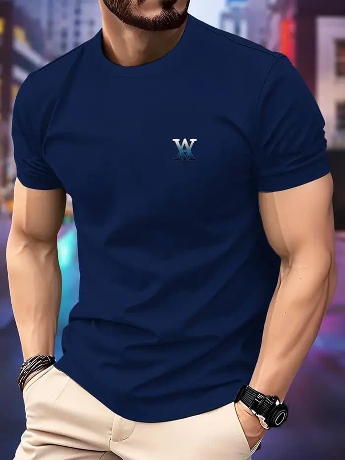 T-shirt de course à col rond pour hommes