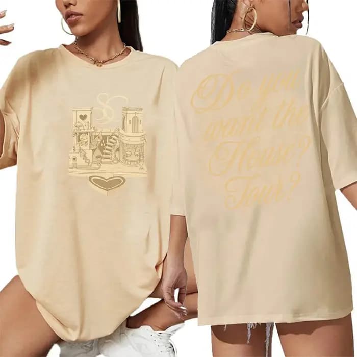 Sabrina Carpenter House Tour 2025 Chemise pour Fan Cadeau Chemise graphique Style urbain T-shirt imprimé Design dans des couleurs vives harajuku
