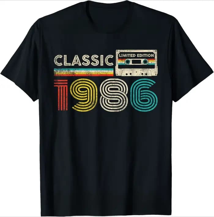 40 ans 1986 anniversaire Vintage rétro 40th cadeau t-shirts hommes Streetwear t-shirt à manches courtes unisexe vêtements amples