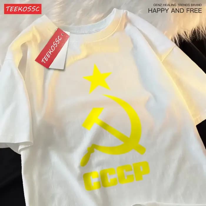 Cccp-T-shirt en Coton pour Homme et Femme