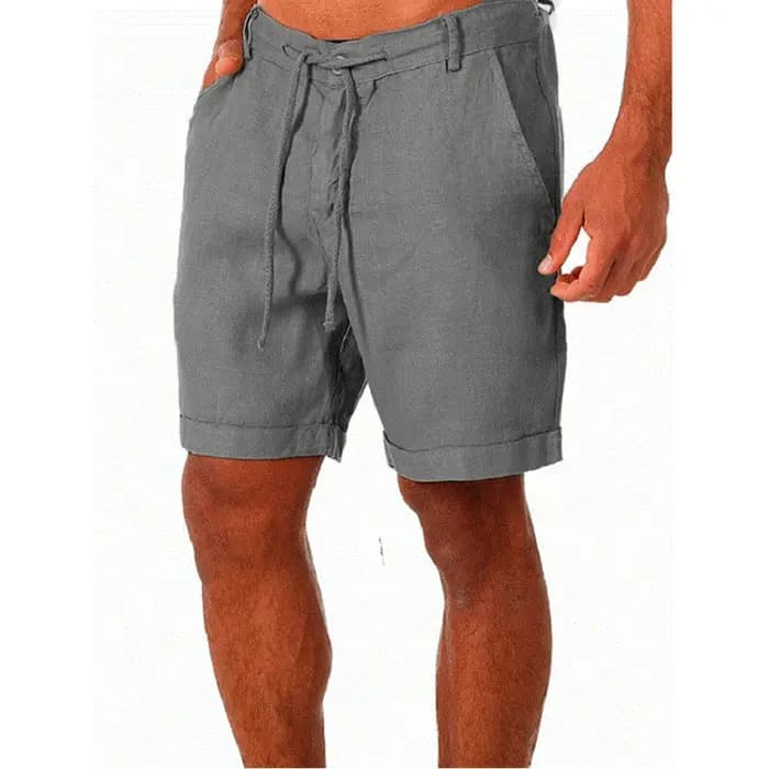 KB nouveaux hommes coton lin shorts pantalons mâle été respirant couleur unie lin pantalon Fitness Streetwear S-4XL