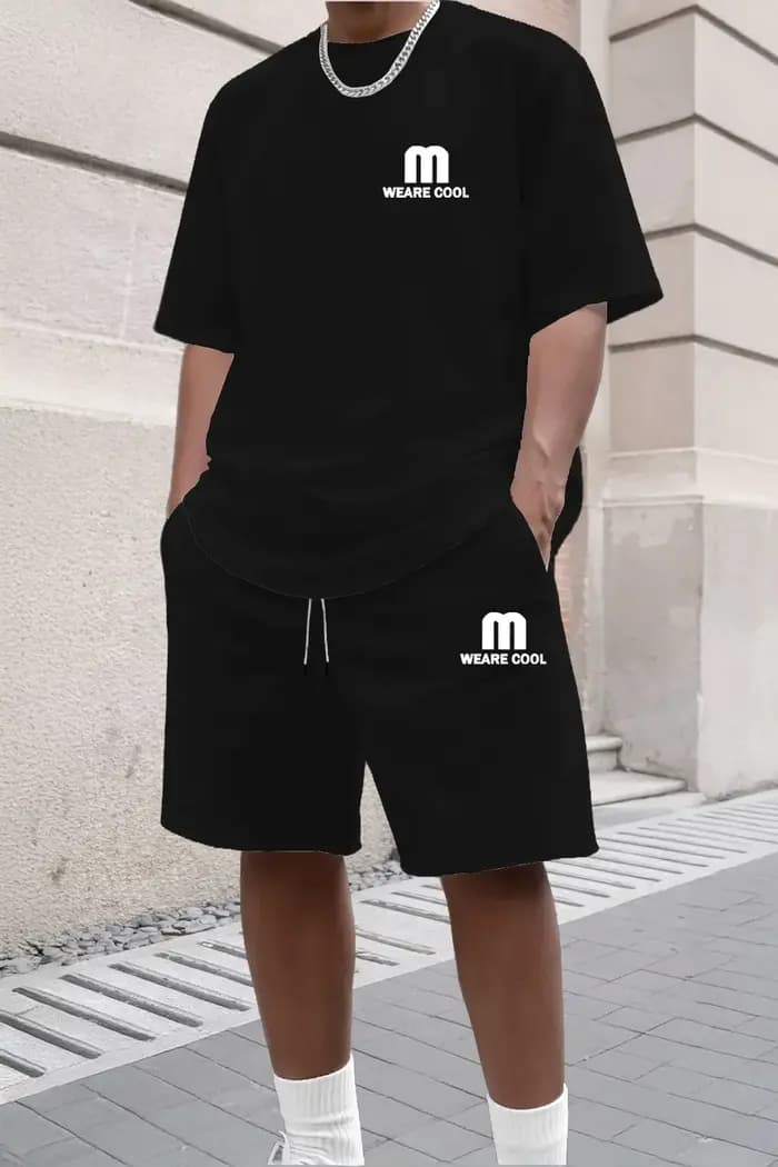 T-shirt noir pour homme à manches courtes
