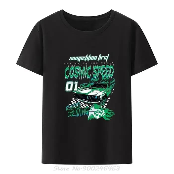 T-shirt unisexe à manches courtes imprimé graphique de voiture pour hommes