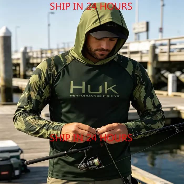 Nouveau T-shirt de pêche à capuche 2026 pour homme