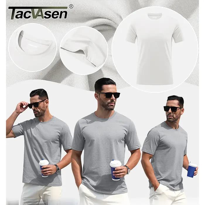T-shirt à Manches Courtes et Col Ras du Cou en Coton pour Homme