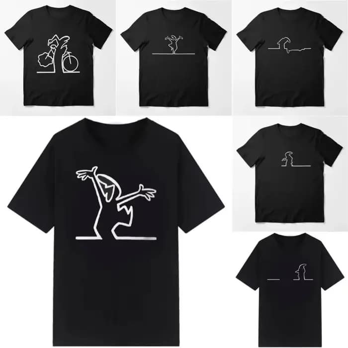 Drôle Meme hauts créatif La Linea la ligne Osvaldo Cavandoli TV T-Shirt hommes mode femmes t-shirts Streetwear