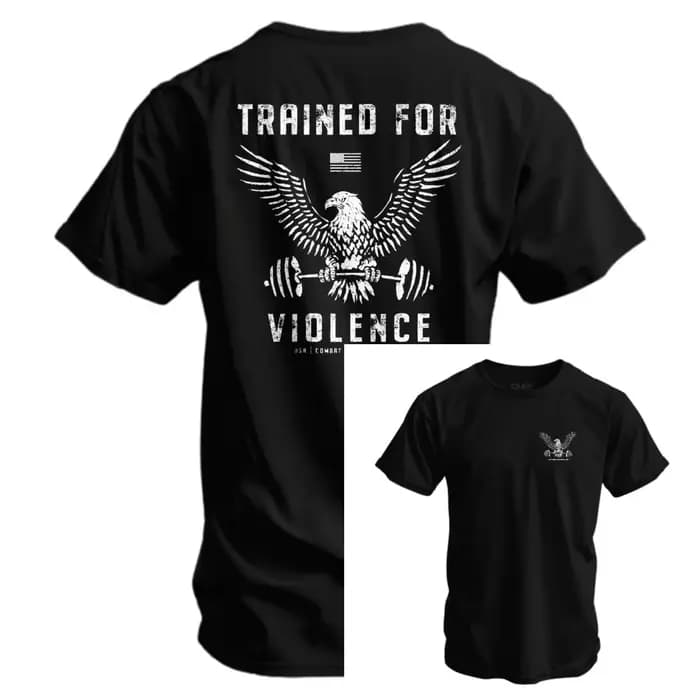 T-shirt pour homme « Entraîné à la violence »
