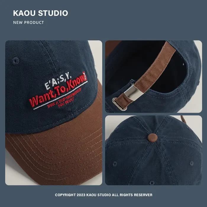 Casquette à visière brodée pour hommes