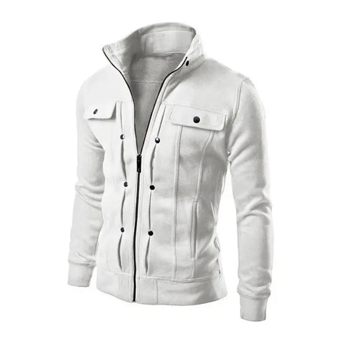 Nouveaux hommes vestes décontractée col montant sweat-shirt à glissière printemps automne Cardigan veste