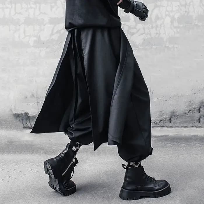 ARENS été fonctionnel cheville pantalon hommes Style foncé faux deux pièces Patchwork conception taille élastique