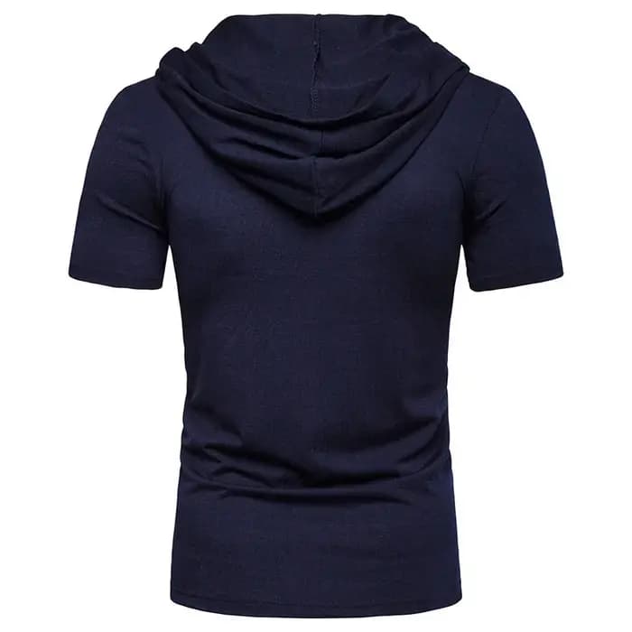 T-shirt à capuche hommes 2025 nouveau manches courtes Streetwear col rond