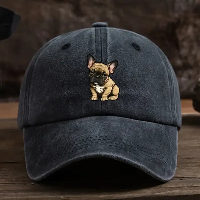 Chapeau de baseball imprimé bouledogue français