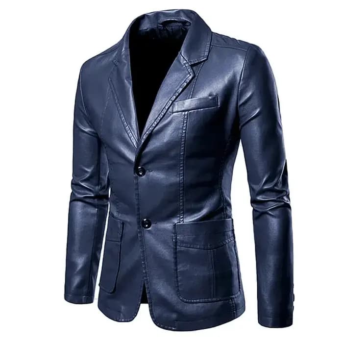 2026 costumes en cuir pour hommes vestes Blazers mince mode mâle pardessus