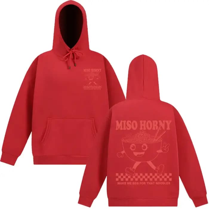 Miso Horny Ramen drôle Meme sweat à capuche hommes femmes mode Harajuku sweat automne et hiver Hip-h
