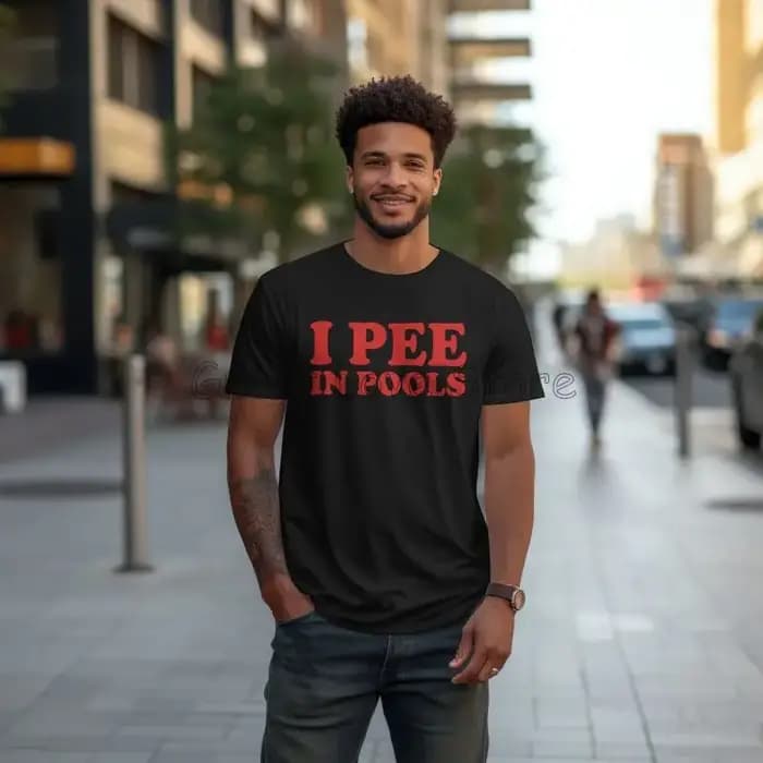 Je fais pipi dans les piscines T-shirts imprimés graphiques hommes drôles coton surdimensionné