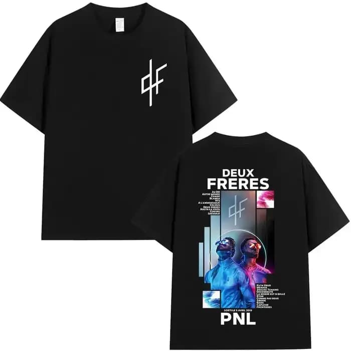 T-shirt imprimé motif chanteur de rap français PNL Le Monde Chico, T-shirt d'été Hip Hop, mode décon