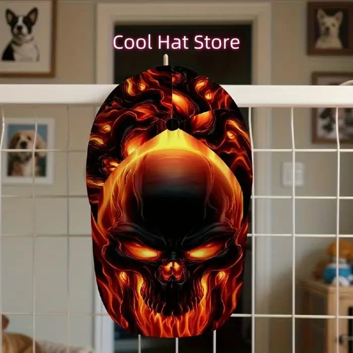 Casquette de baseball réglable avec imprimé crâne Hellfire pour hommes