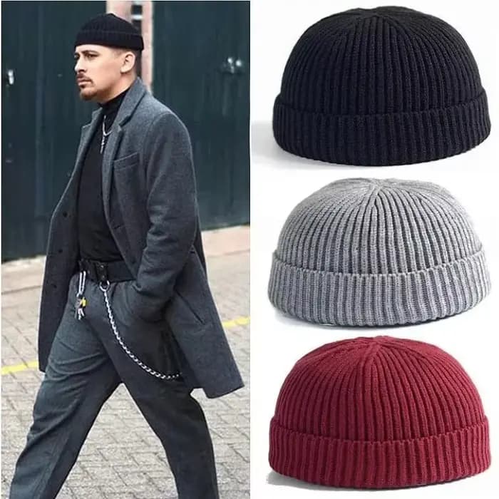 Chapeau tricoté pour hommes et femmes casquettes laine mode Simple chaud Skullies bonnets solide automne hiver bonnet