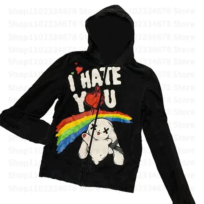 Sweats à capuche rétro grunge Mall Goth Jacket Coat